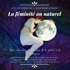 Atelier “La féminité au naturel” mercredi 4 décembre à 18h30