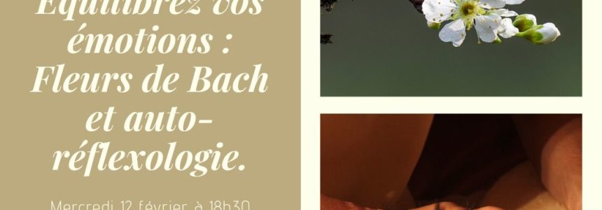 Atelier “Fleurs de Bach et auto-réflexologie pour contrer le stress et maîtriser ses émotions” mercredi 12 février à 18h30